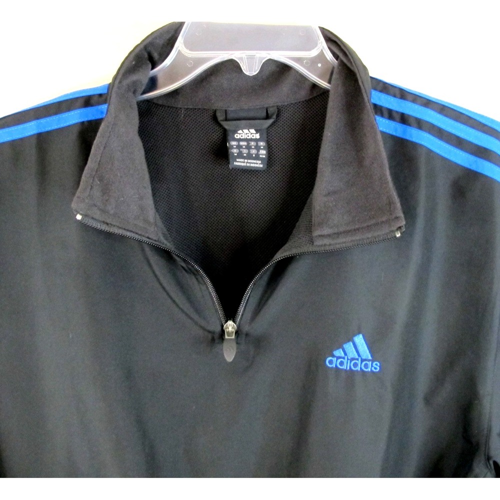 Adidas 1/4 Zip Golf Pullover Men's Med Black Long Sleeve Embroidered Sports - Picture 5 of 9